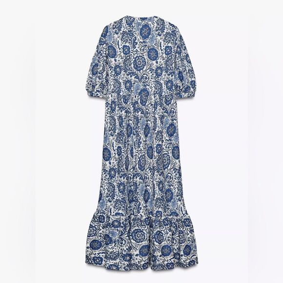 ZARA PRINTED MIDI DRESS - Picture 7 of 8